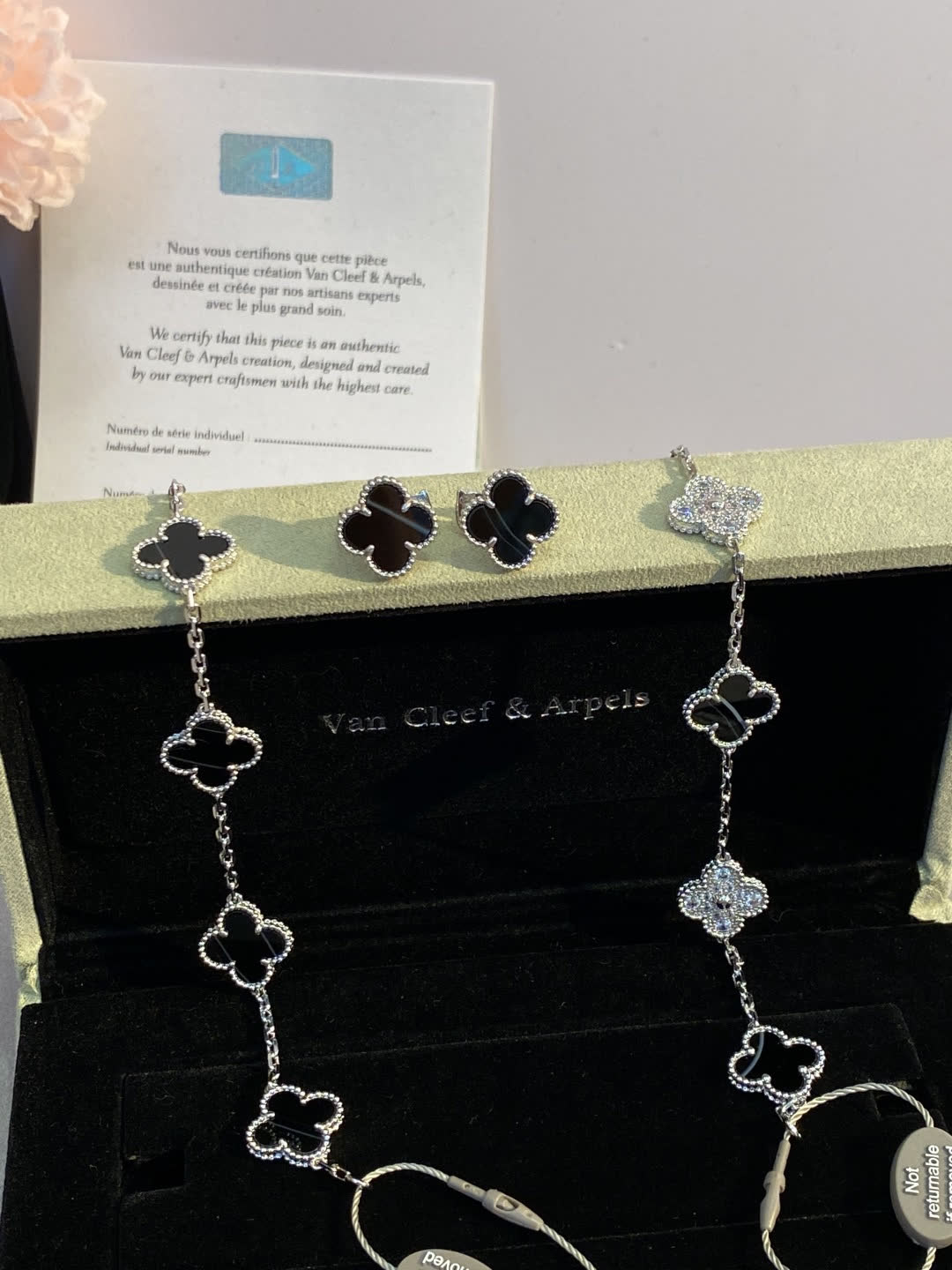 Van Cleef & Arpels Alhambra Earrings and Necklace Set